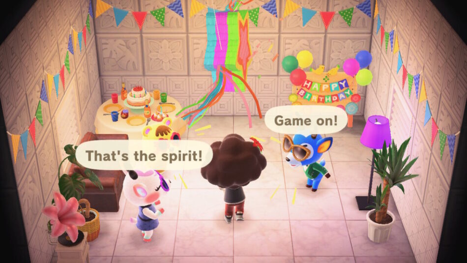 My villagers celebrating my birthday